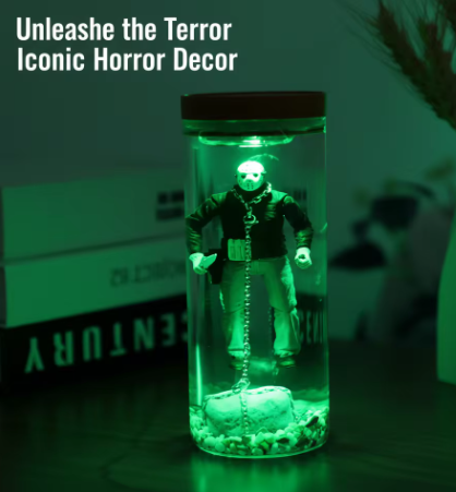 New Desktop Ornaments Glowing Underwater Monster Lamp Jason Voorhees Horror Movie Resin Decoration Figures Gift Home Accessory