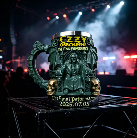 Halloween 3D Resin Ozzy Mug Osbourne Commemorative Mug Stainless Steel Skull Water Cup Beer Mug Coffee Cup Drinking